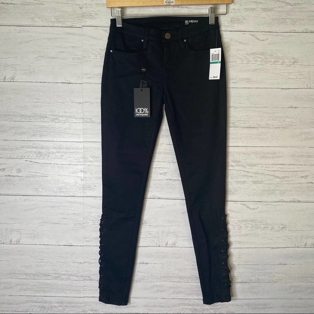 BlankNYC NWT skinny lace calf black jeans